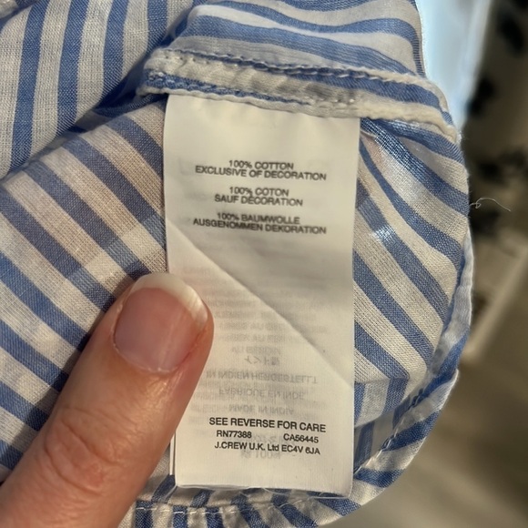 J Crew Striped Nautical Floral Embroidered 3/4
Sleeve Tunic Blouse Top Dress - Picture 6 of 11